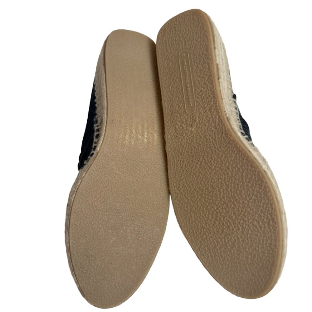 Zara Basic Collection Black Denim Espadrille Slip… - image 8